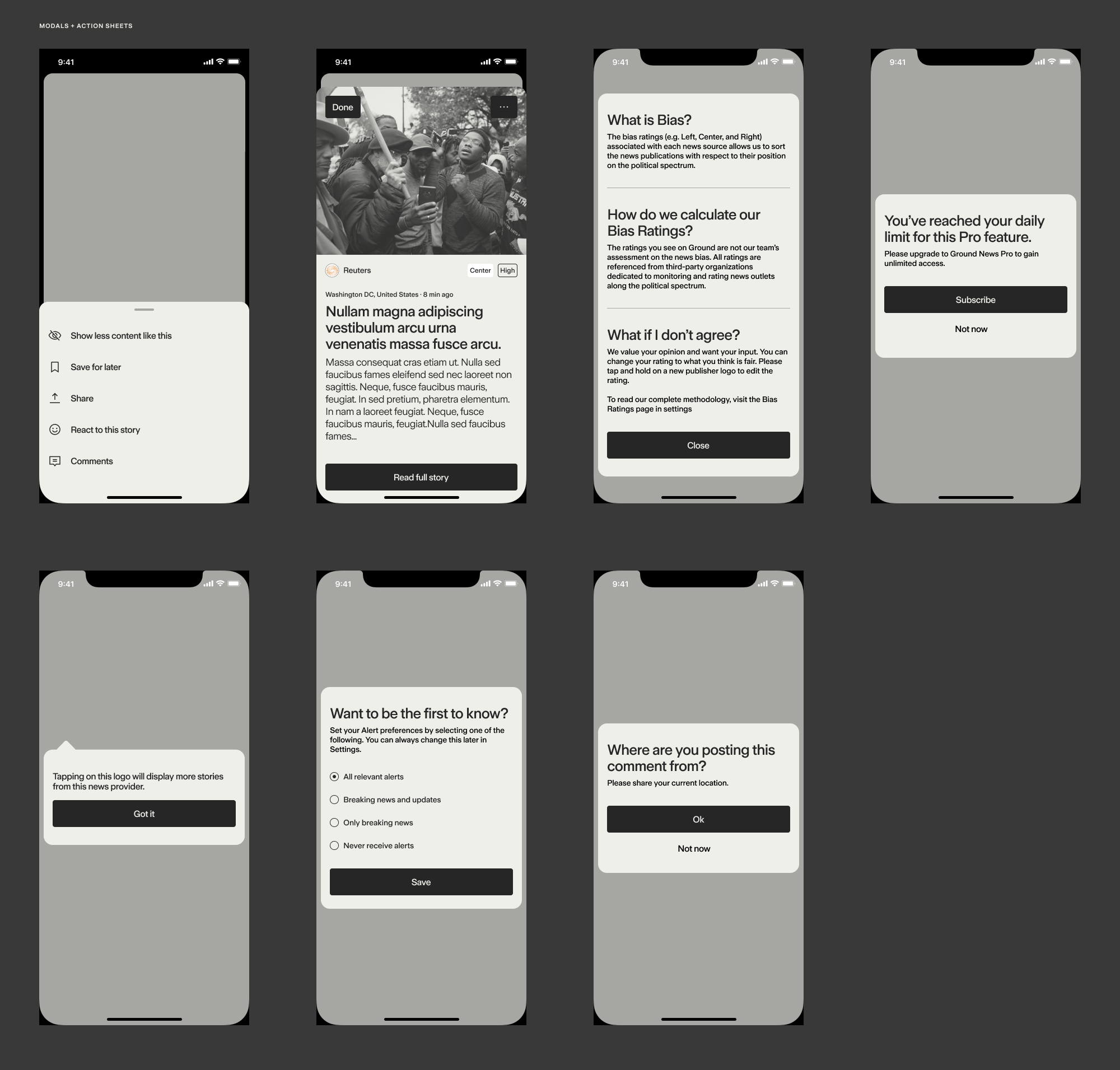 Action-sheets